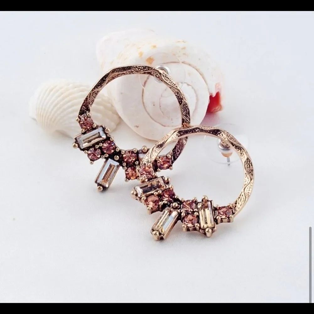 Cubic Zirconia Hoop Earrings - Picture 3 of 4